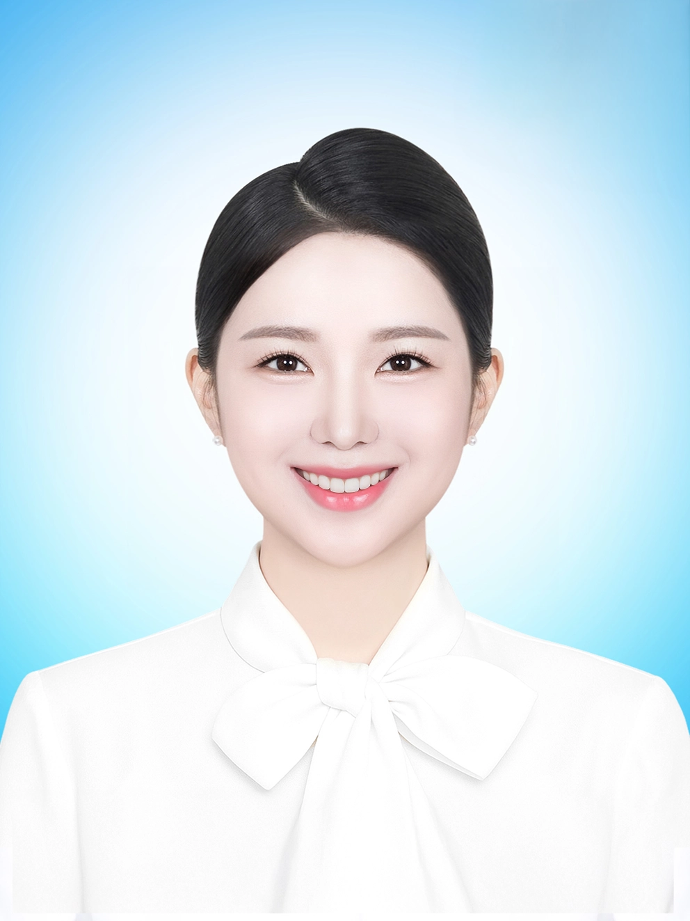 증명사진 완성샘플 42 · 배경까지 정리를 마친 결과물